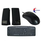KIT COLETEK: TECLADO MULTIMIDIA + MOUSE + CAIXA DE SOM