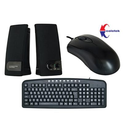 KIT COLETEK: TECLADO MULTIMIDIA + MOUSE + CAIXA DE SOM
